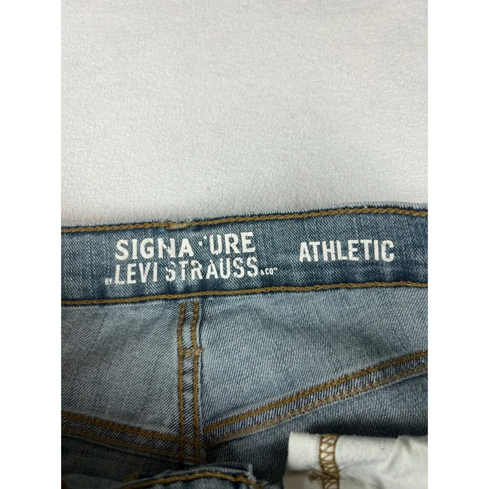 Mens Levi Strauss‎ Signature Jeans 32x32 Athletic Light Wash Stain
